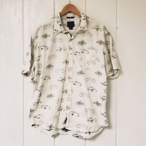 Lucky brand, black label button down, cars